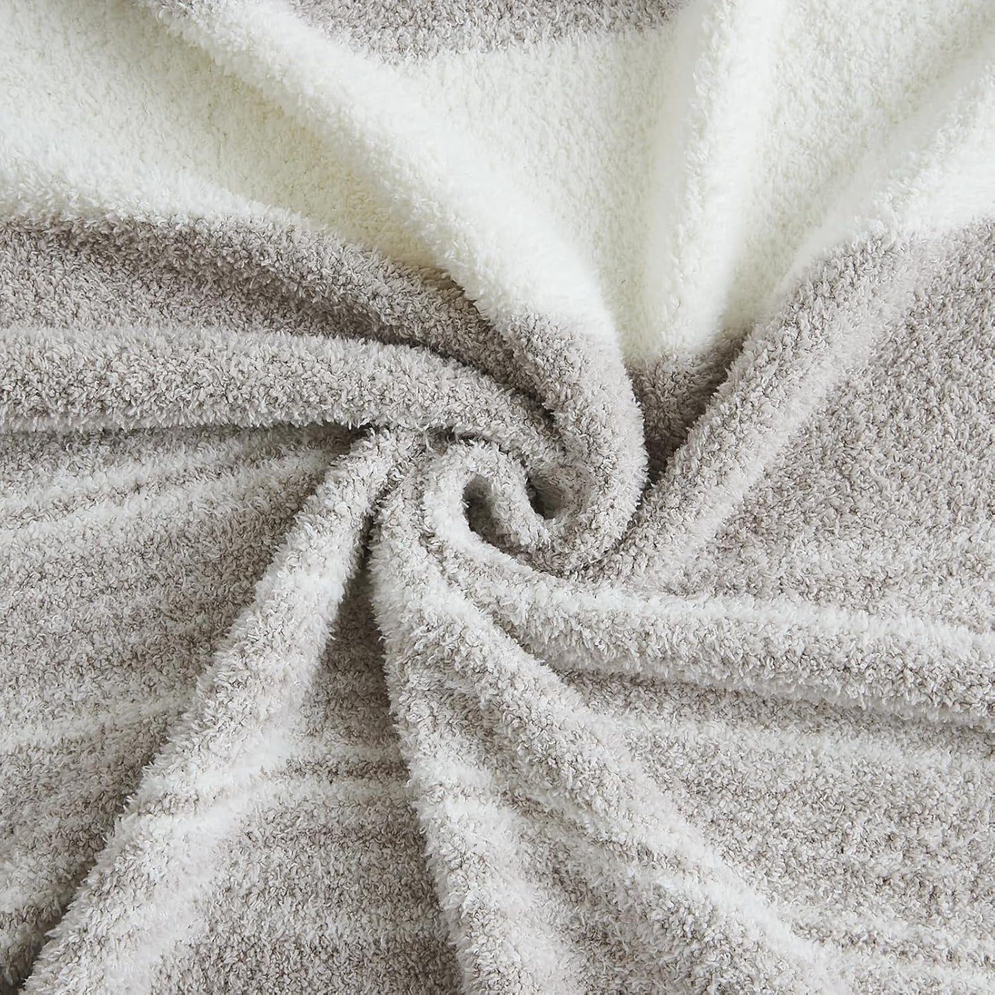 WRENGONGE Taupe Throw Blanket, 60x80 Soft Cozy Striped Throw Blankets for Couch, Sofa, Bed, Travel, Lightweight Fluffy Warm Plush Decorative Blankets for Women, Men,Kids Gift