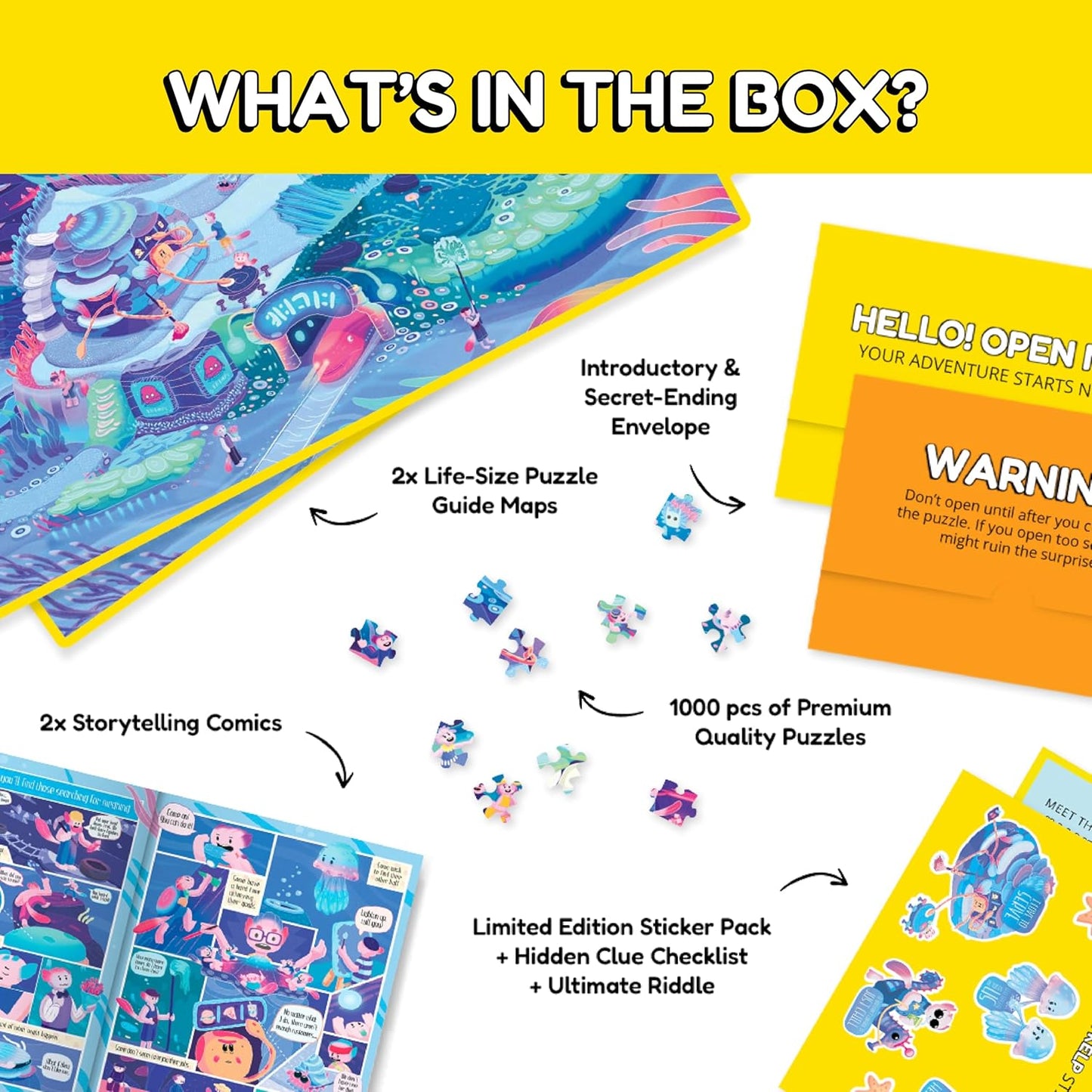 Jigsaw Puzzles 1000 Pieces - Magic Mystery Story Secret Ending Puzzle - Perfect Family Game Night for Adults & Kids - Gift Idea Beginner Unique Puzzle (Series 1)