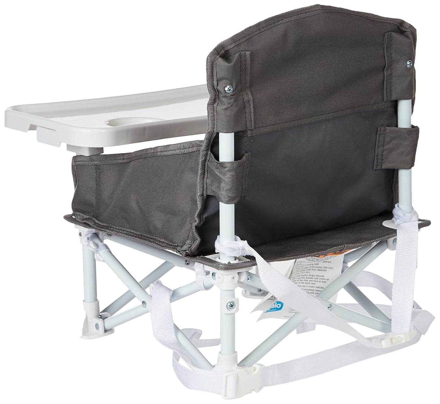 Regalo My Chair 2-in-1 Portable Travel Booster Seat & Activity Chair, Bonus Kit Includes, Oversized Removable Tray with Cup Holder, Gray