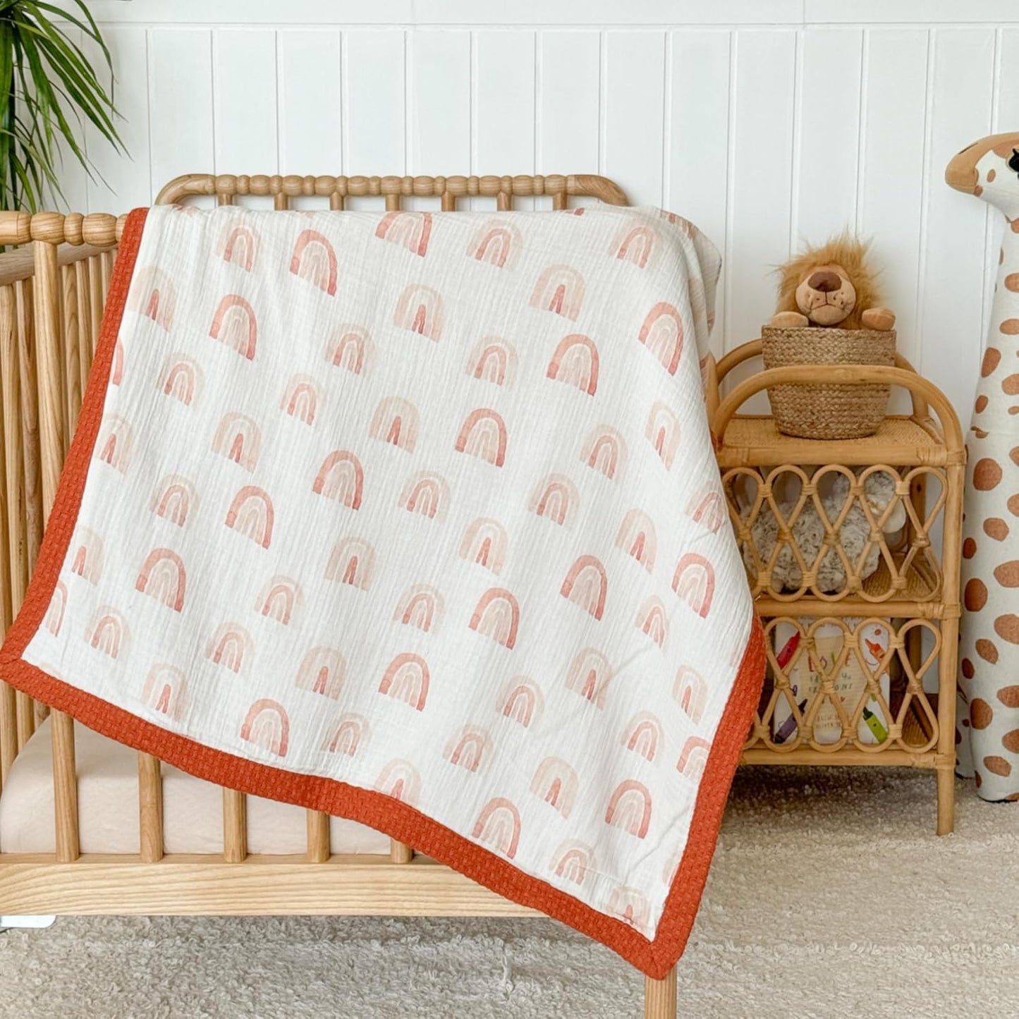 Personalized Baby Blanket with Name – Handmade 100% Organic Cotton Newborn Gift | Custom Knit Blanket for Boys, Girls, Kids & Baby Showers