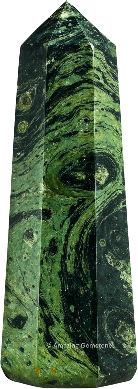 Amazing Gemstone Kambaba Jasper Crystal Towers - Natural Healing Crystal Point Obelisk for Reiki Healing and Crystal Grid (2 Inch to 3 Inch)