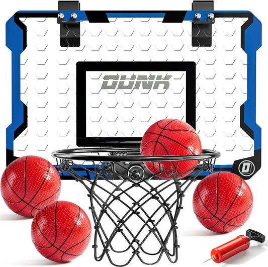 Indoor Basketball Hoop for Kids, Over The Door Mini Basketball Hoops, Mini Hoop with 4 Balls, Kids Basketball Hoop Sport Toys Gifts for 5 6 7 8 9 10 11 12+ Year Old Boys