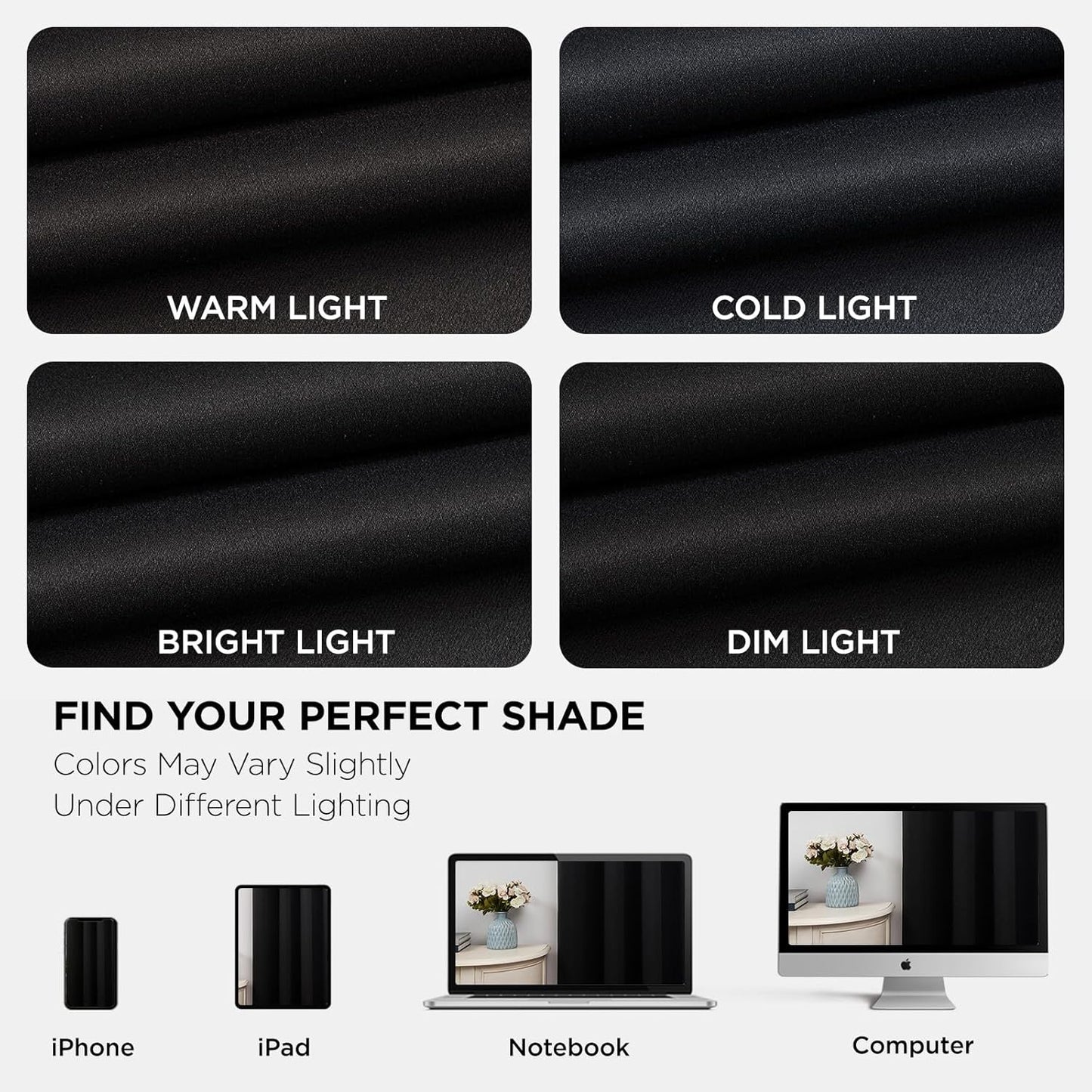 Joydeco Blackout Curtains for Bedroom 84 Inch - Black Out Curtains with Grommets Thermal Insulated Room Darkening Light Blocking, Noise Reducing & Wrinkle-Free Drapes for Living Room Windows, 2 Panels