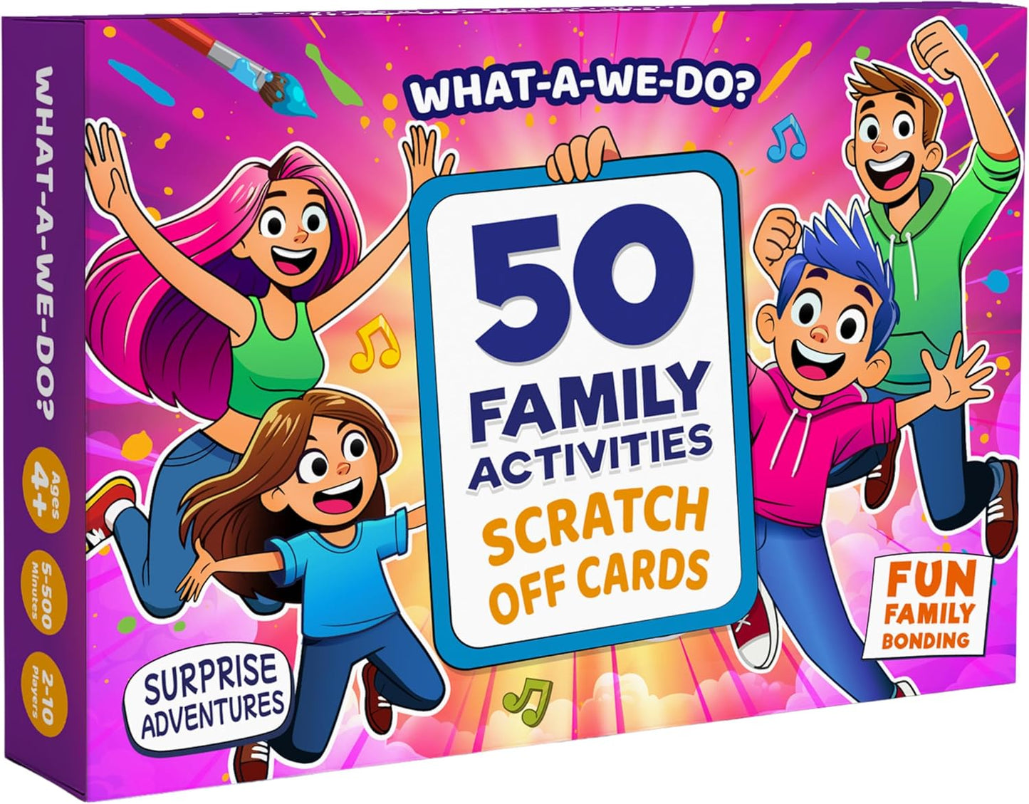 50 Family Activities - Adventure Scratch Off Cards - Family Date Night Ideas - Gift Basket Games for Kids and Adults - Surprise Book of Fun Challenge - Experience Gift for Kids