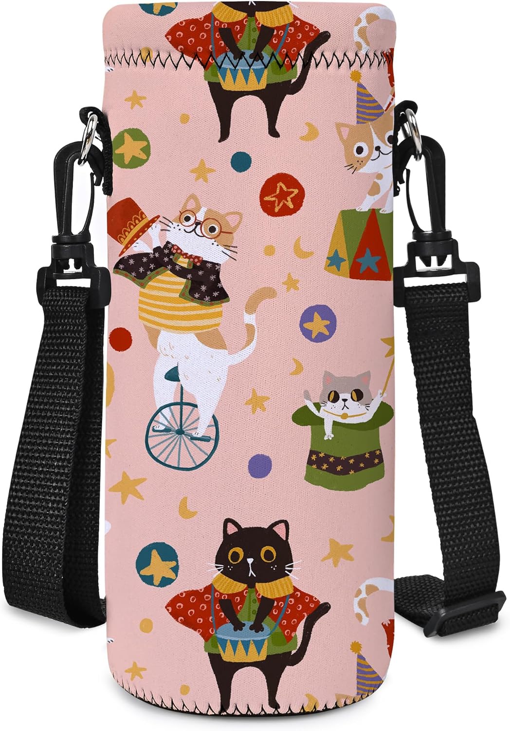 AUPET Water Bottle Sling Bag Carrier Crossbody Sleeve,Insulated Neoprene Bottle Case Holder Pouch Cover 500ML/17oz with Shoulder Strap for Walking Women Men