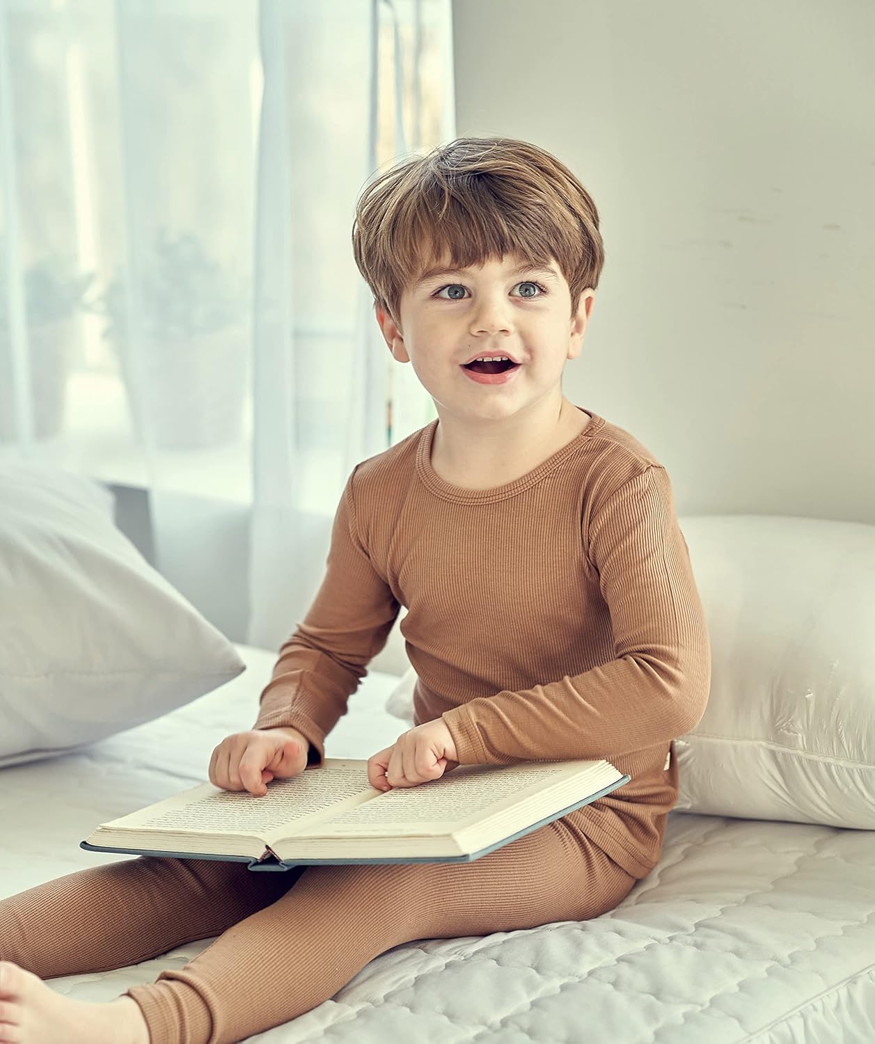 AVAUMA Baby Boys Girls Pajama Set Kids Toddler Snug fit Ribbed Sleepwear pjs for Daily Life Style