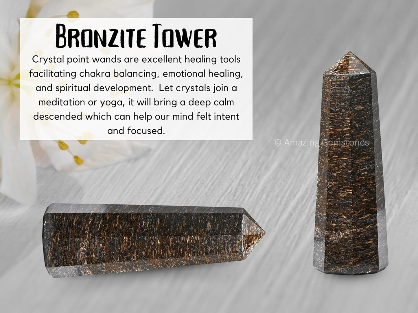 Amazing Gemstone Bronzite Crystal Towers ~ Natural Healing Crystal Point Obelisk for Reiki Healing and Crystal Grid (2" to 3" INCH)