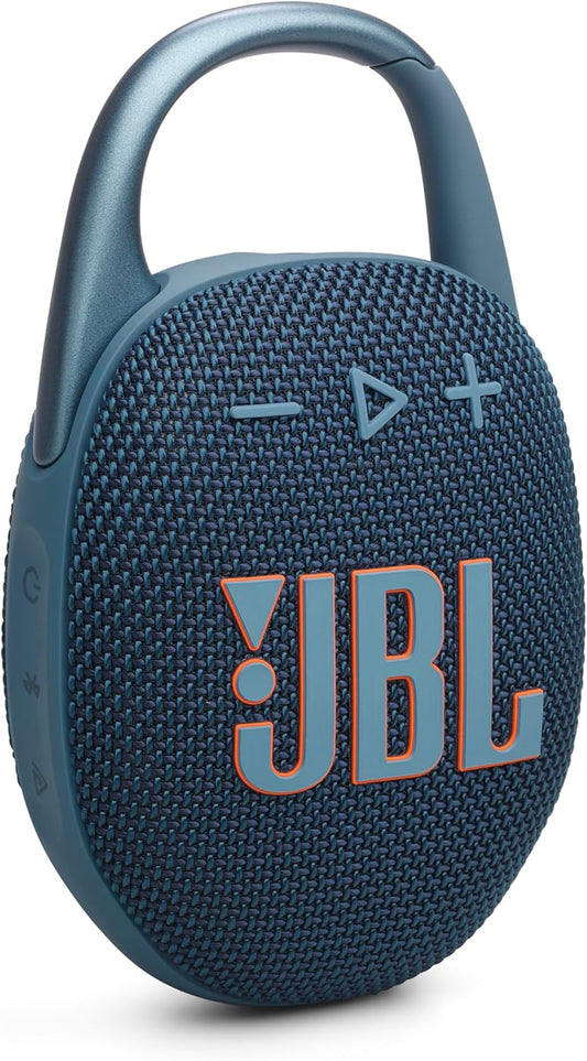 JBL Clip 5 - Ultra-Portable, Waterproof & Dustproof Bluetooth Speaker, Big Pro Sound with Punchy bass, Integrated Carabiner, Up to 12 Hours of Play, Made in Part with Recycled Materials (Blue)