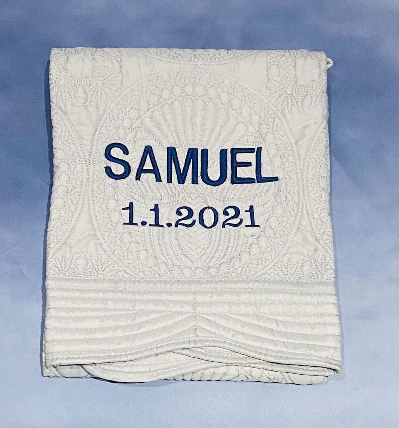 Personalized Baby Blanket Baby Quilt Monogrammed Blankets for Boys and Girls Embroidered Baby Gifts Name and Date