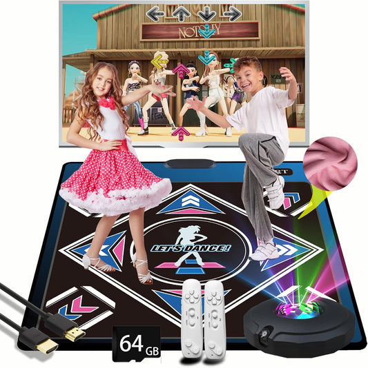 A Single-Person Dance mat with Camera, 64GB Card, 650 Songs, 1000 Games, 81 Music Videos. Luxurious Gift for Boys and Girls, Made of high-Grade Flannel. Suitable for TV use.