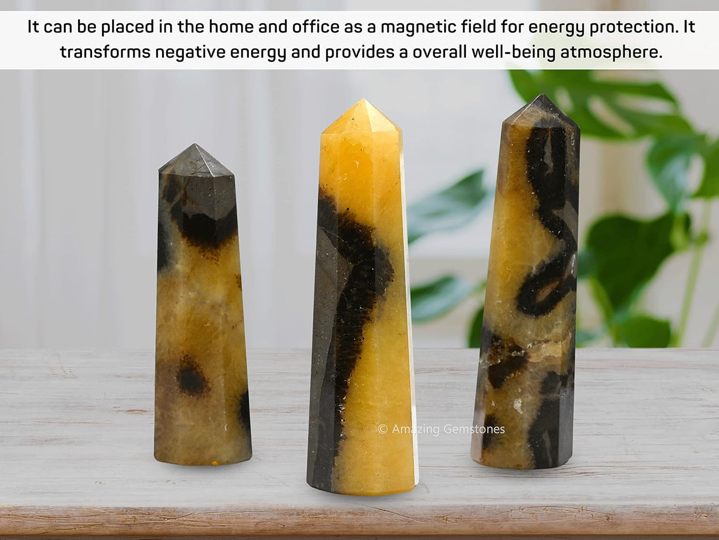 Amazing Gemstone Septarian Crystal Towers - Natural Healing Crystal Point Obelisk for Reiki Healing and Crystal Grid (3 Inch)