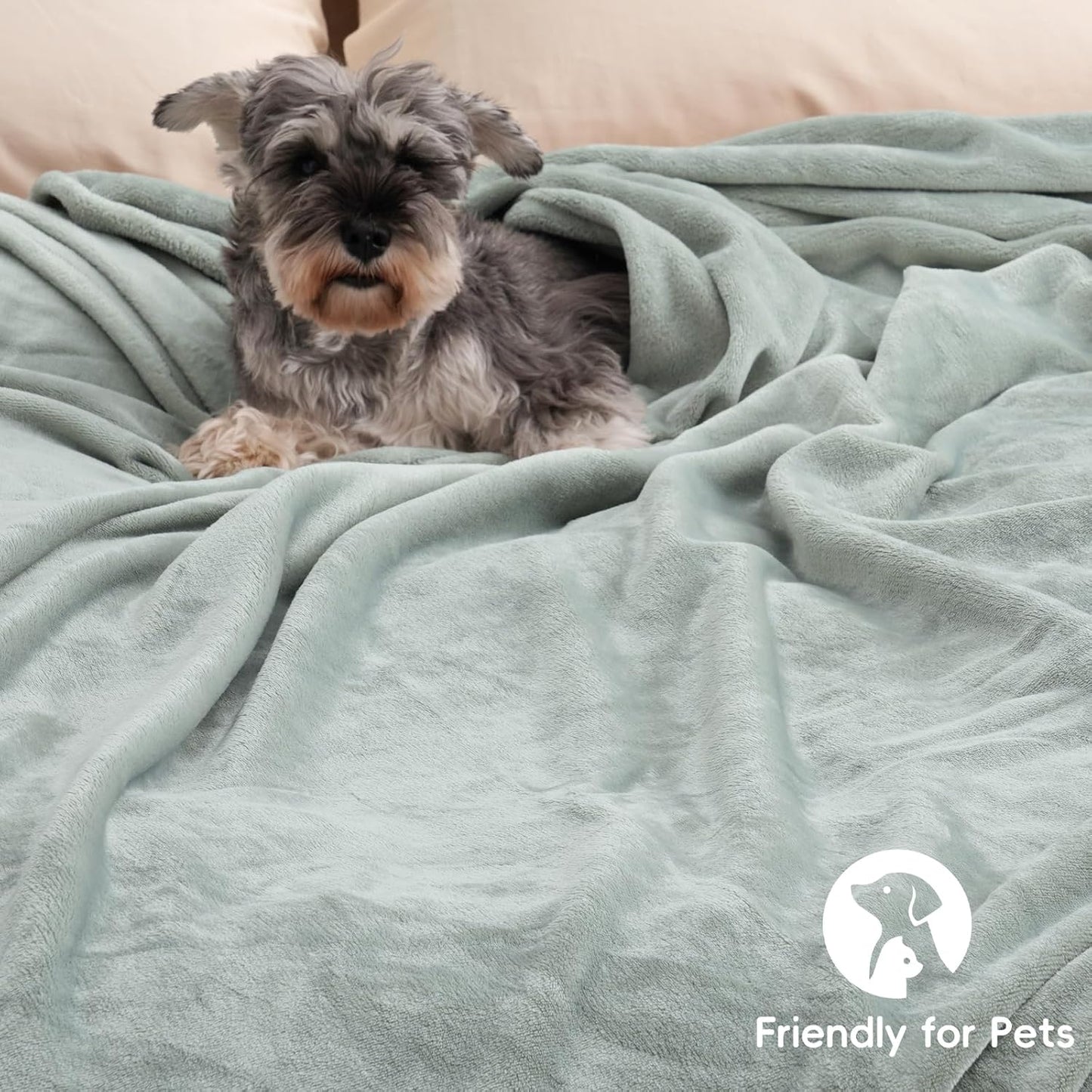 PHF Ultra Soft Fleece Blanket Twin Size, No Shed No Pilling Luxury Plush Cozy 300GSM Lightweight Twin XL Blanket for Bed, Couch, Chair, Sofa Suitable for All Season, 76" x 90", Sage Green