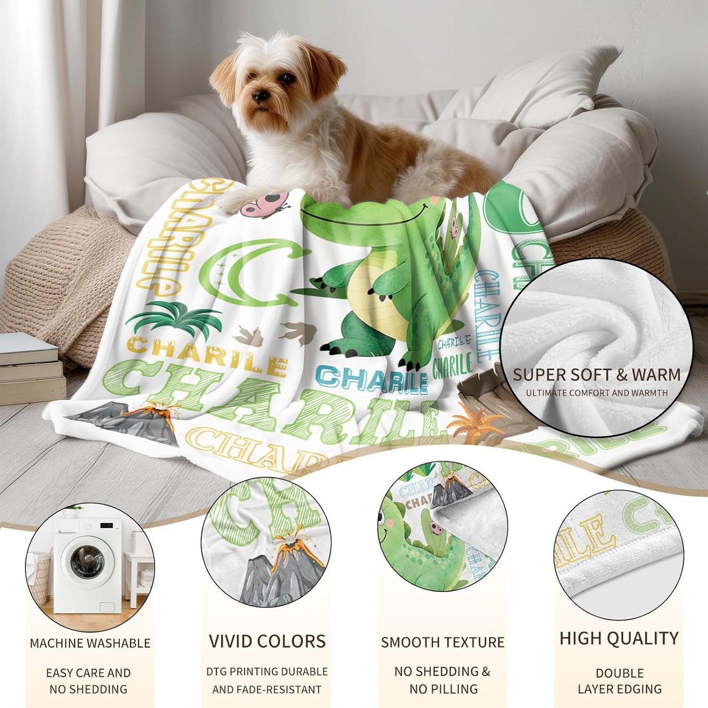 Ship Next Day, Personalized Baby Blankets - Printed in USA, Custom Name Blanket, Baby Blanket with Name, Ultra-Soft Cozy Fleece Blankets, Gifts for Baby Newborn Toddlers Boys & Girls Kids