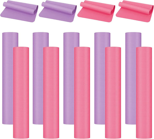10 Pack Yoga Mats Bulk, 68'' x 24'' x 4mm Thick Yoga Mats for Kids and Adult Gym Mats Bundle Latex Free Exercise Mats with Non Slip Texture for Outdoor Yoga, Pilates or Workout