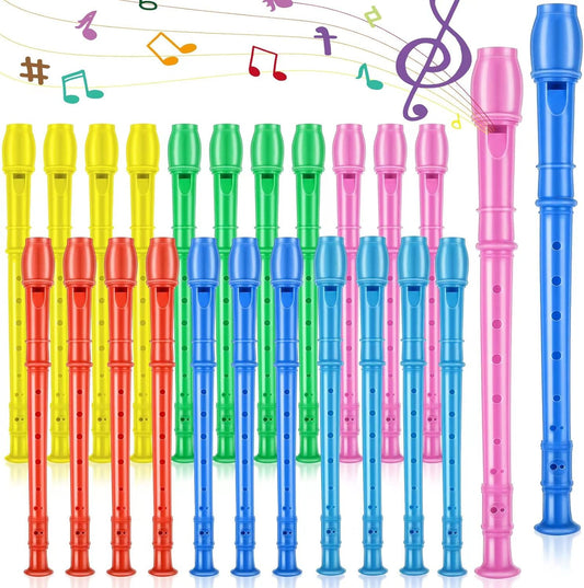 8 Hole Soprano Recorders Descant Flute Bulk With Cleaning Rod German Style for Back to School Gift Christmas Shoebox Supplies Musical Instruments Party Favor (12 Pack)