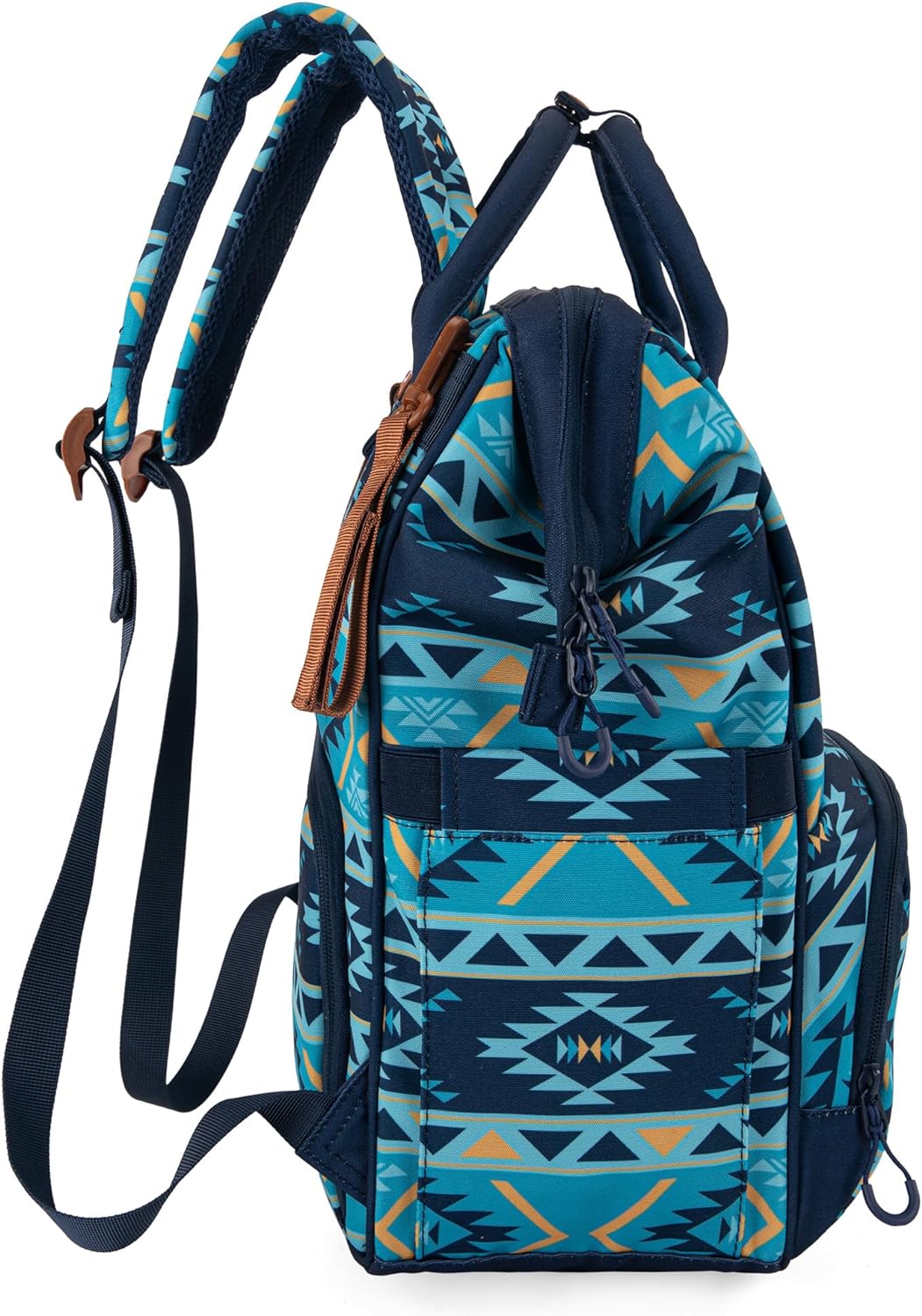 Wrangler Aztec Backpack Organized Daypack Travel Baby Bag with Stroller Strap and Side Bottle Pockets