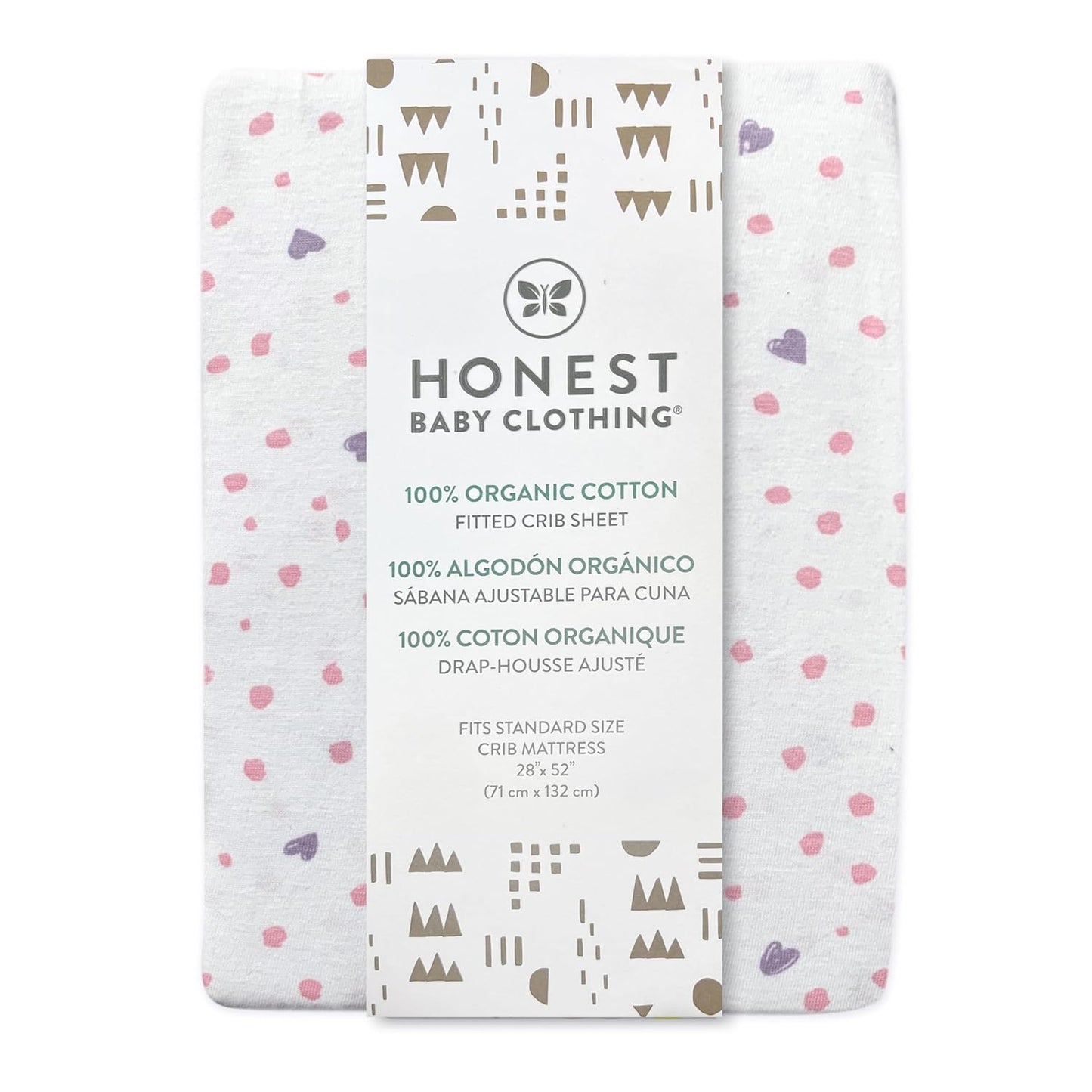 HonestBaby unisex-baby Fitted Crib Sheets Set Standard Mattress, 100% Organic Cotton Baby Boys, Girls, Neutral, 1 Pack - Light Blue, One Size