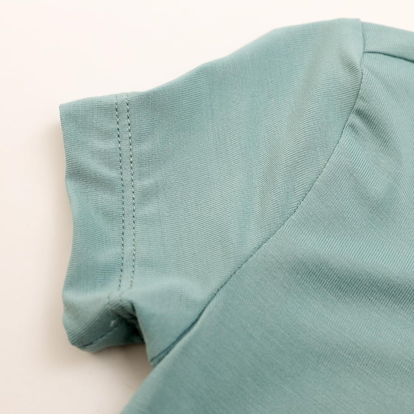 JunNeng Baby 2 Pack Rayon of Bamboo Romper Sleeper 2 Way Zipper Short Sleeve Jumpsuit Zipper Footless One-piece