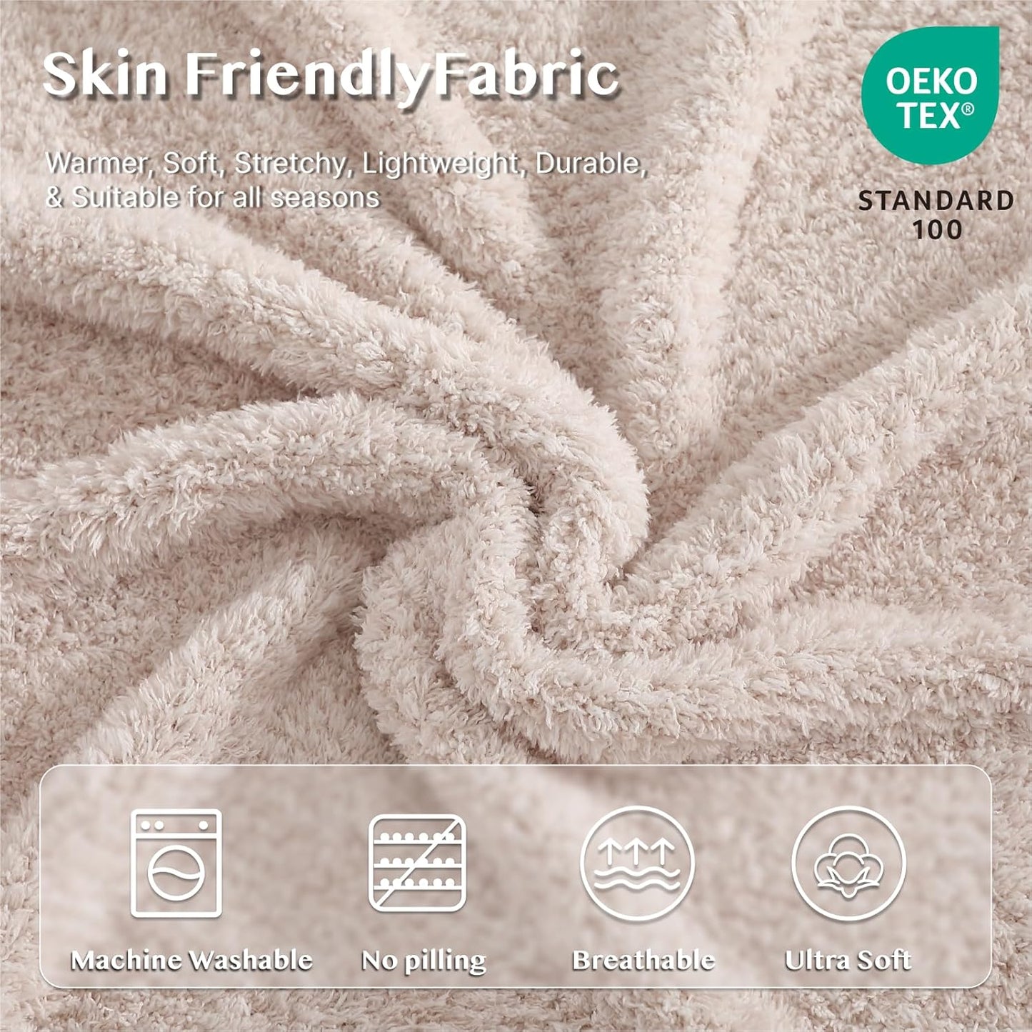 WRENSONGE Throw Blanket Cationic Dyeing Taupe Soft Cozy Fluffy Warm Hand Made Weave Throw Blankets for Couch, Sofa, Chair, Bed, Camping, Picnic, Travel Lightweight Bed Blanket - 60"*80"