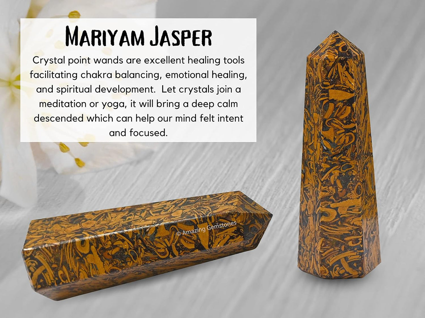 Amazing Gemstone Mariyam Jasper Calligraphy Jasper Crystal Towers ~ Natural Healing Crystal Point Obelisk for Reiki Healing and Crystal Grid (2" to 3" INCH)