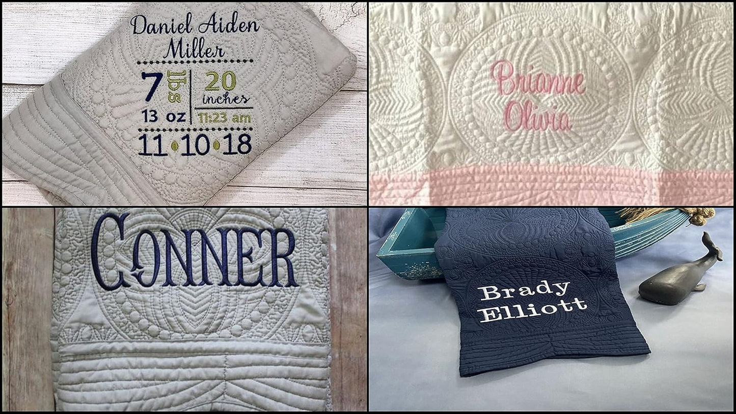 Personalized Baby Blanket Baby Quilt Monogrammed Blankets for Boys and Girls Embroidered Baby Gifts Princess Crown