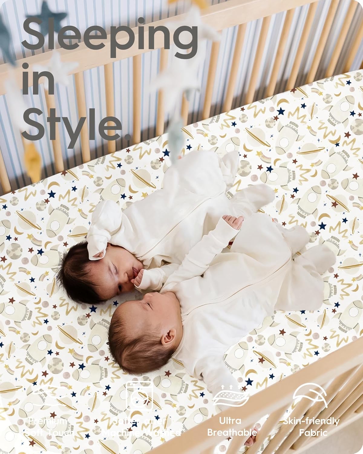 Baby Crib Sheets Boy Girl for Standard Crib Mattress - Ultra Soft Jersey Knit Neutral Crib Mattress Sheet, Safe and Snug, Durable, Stylish Crib Sheet Fitted, 28''x52''x9'' Extra Deep Pocket