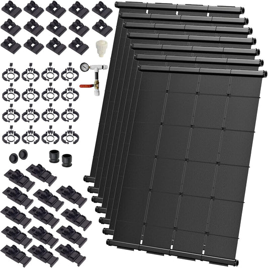 Industrial Grade Solar Pool Heater DIY Kit - Superior High-Wind Strapless Mounting System & Maximum Freeze Resistance (7-4'x9.5' / 266 Square Feet)