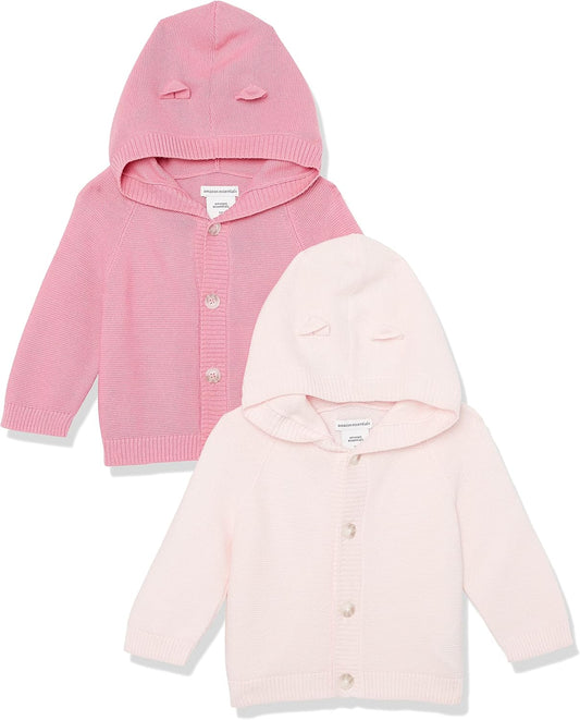 Amazon Essentials Unisex Babies' Hooded Sweater, Pack of 2