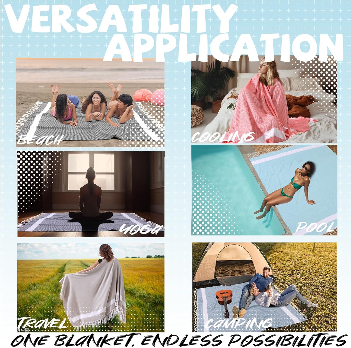 Jumbo Turkish Beach Towel Blanket Picnic Ourtdoor Mat Oversized Sandproof Fast Dry Thin Extra Large Xl Big Huge Compact Soft Cotton Neutral Cute Summer Vacation Gifts Travel Essential Cruise Ship Item