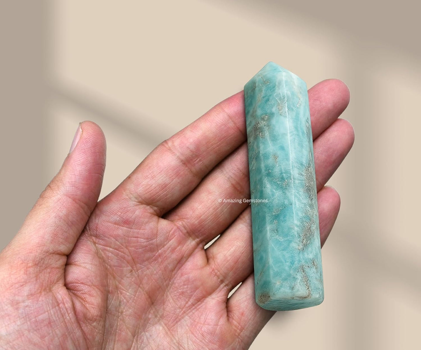 Amazing Gemstone Caribbean Calcite Crystal Towers ~ Natural Healing Crystal Point Obelisk for Reiki Healing and Crystal Grid (3" to 4" INCH)