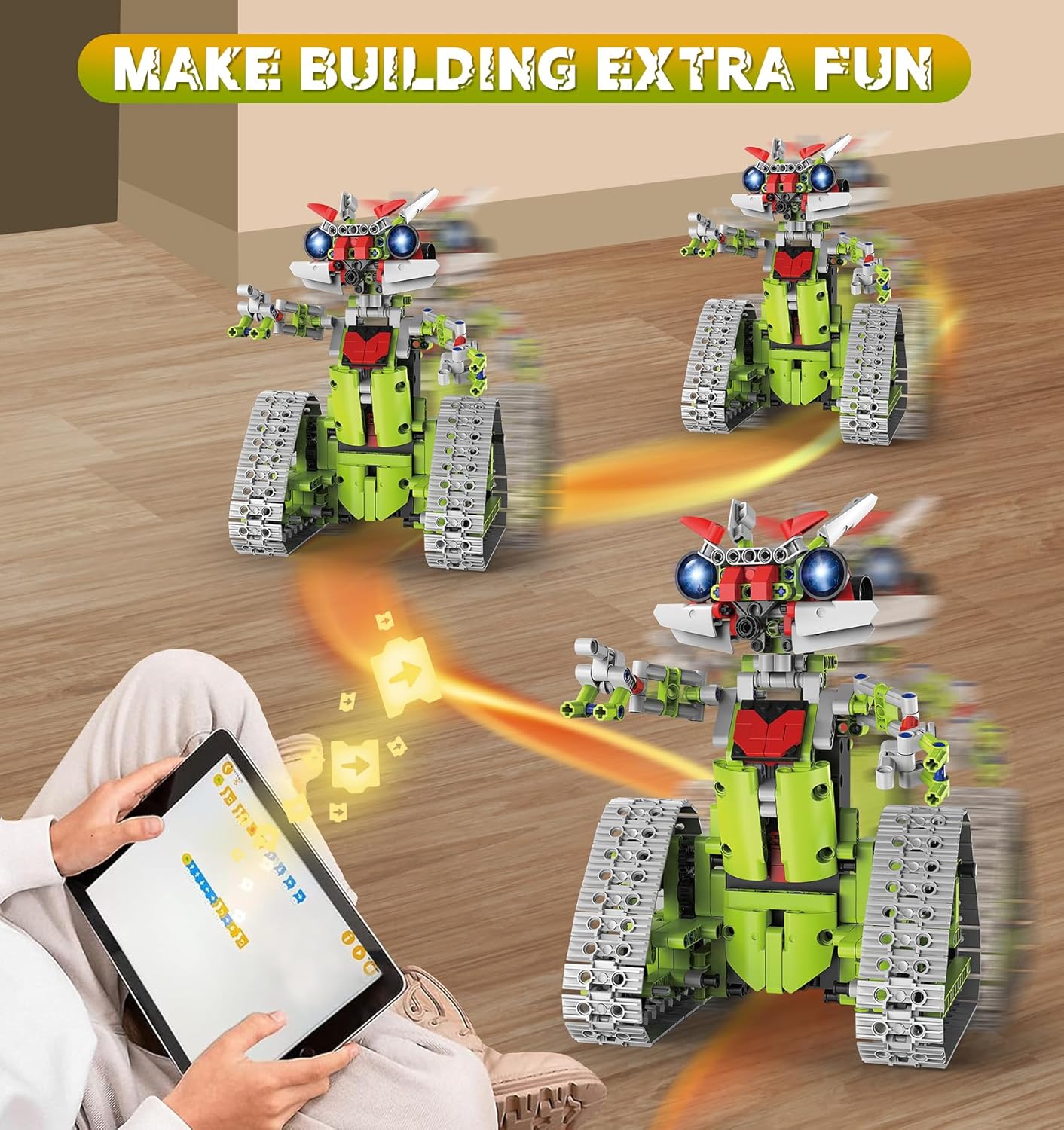 5 in 1 STEM Robot Building Kit, APP & Remote Control Robotics Building Toys, 705 Pcs DIY Building Robot/RC Car/Tank with Light, Building Toy Gifts for Boys Girls Kids 8-16 Science Learning