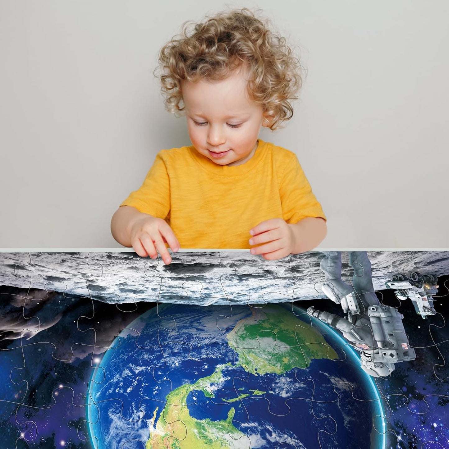 Jumbo Floor Puzzle for Kids Ages 4-8,Space Earth Jigsaw Puzzles,48 Piece Astronaut Large Puzzles for Toddler Ages 3-5,Preschool Learning Planets Earth Toys Christmas Birthday Gift for Boys Girls