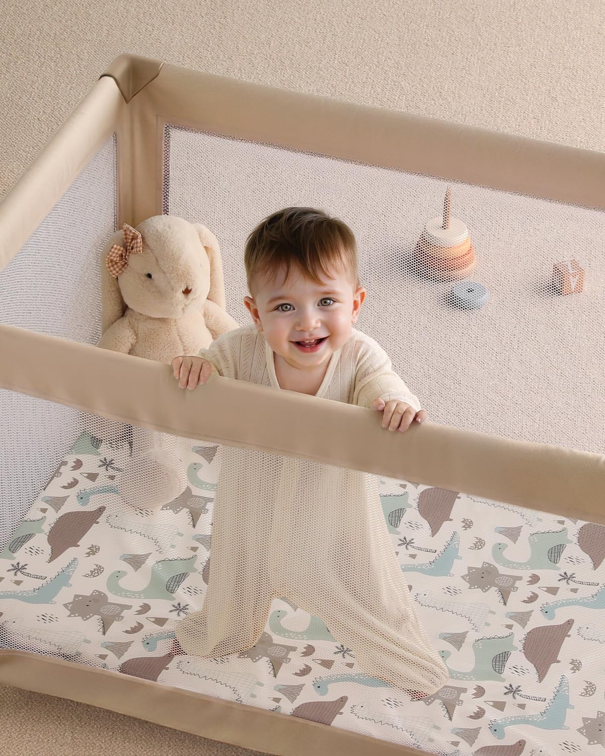 Yoofoss Baby Pack and Play Sheets 2 Pack for Boys and Girls - 38x26 Mini Crib Sheets Fitted Neutral Compatible with Graco Pack n Play Mattress,Ultra Soft Breathable Microfiber Dark Blue Dinosaurs