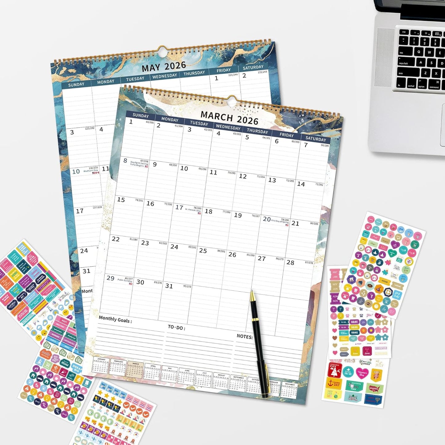 2025 Calendar, Wall Calendar 2025-2026 (17"x22") with Lines, Monthly Calendar from Jul 2025 to Dec 2026, 18 Month Vertical Large Monthly Family Calendar 2026 for Wall, Calendario 2026