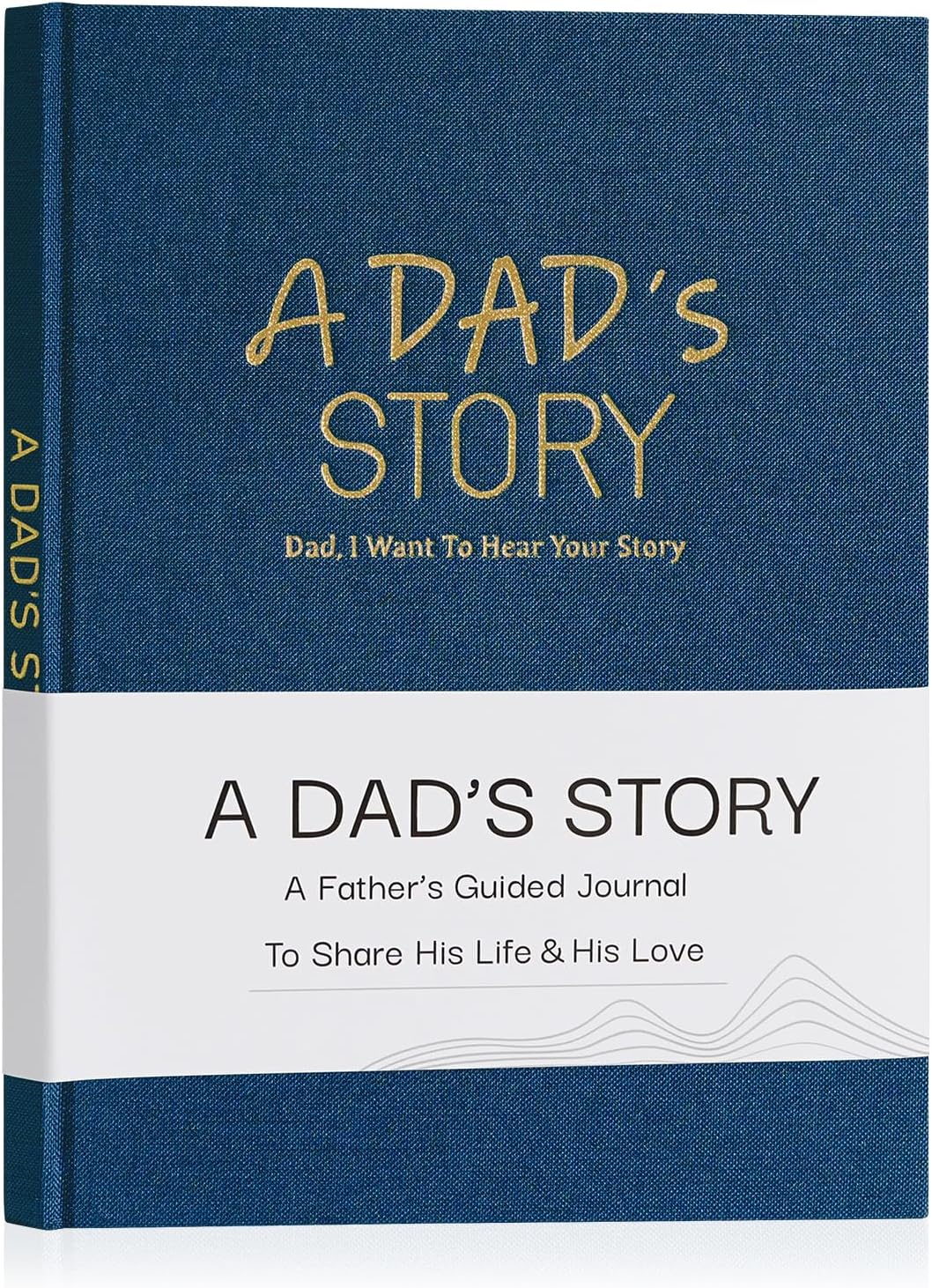 Artmag Dad's Life Story Journal Family Keepsake Book Linen Hardcover for Dad to Share His Memories, with 250+ Prompt Questions Book Gift for Birthday Father's Day Christmas (Blue)