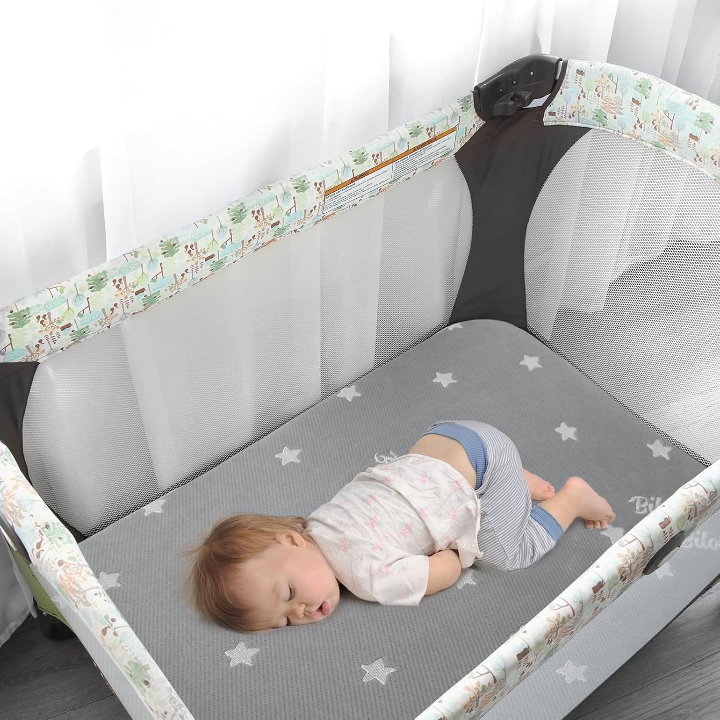 Bassinet Mattress Pad 24 x 38 Compatible with Dream On Me Nest/Zazzy, Davinci & Delta Children Mini Crib, Waterproof Breathable Baby Foam with Removable Zippered Cover, Ultra Soft