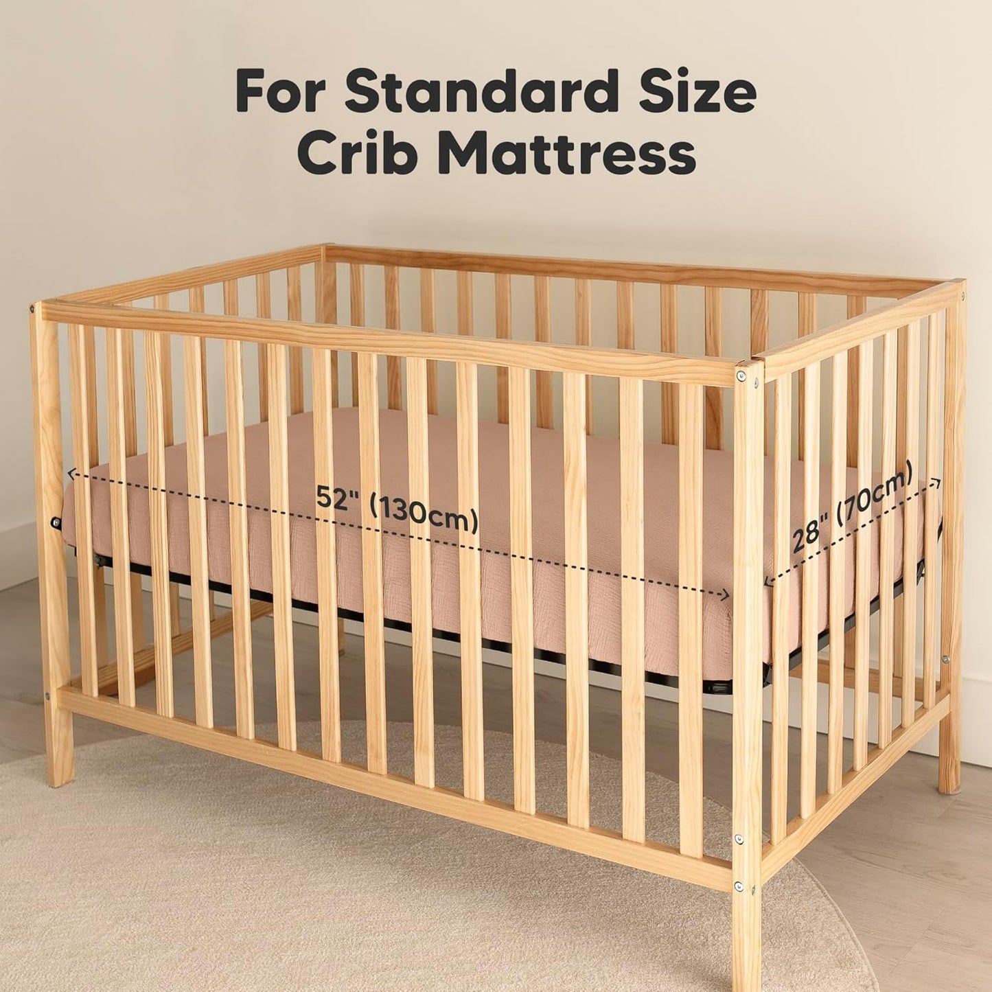 KeaBabies 2-Pack Muslin Crib Sheets for Boys, Girls - 100% Organic Cotton Fitted Baby Crib Mattress Sheet, Soft Breathable Standard Toddler Bed Cover Bedding Set, Neutral, Durable 52x28 (Russet)