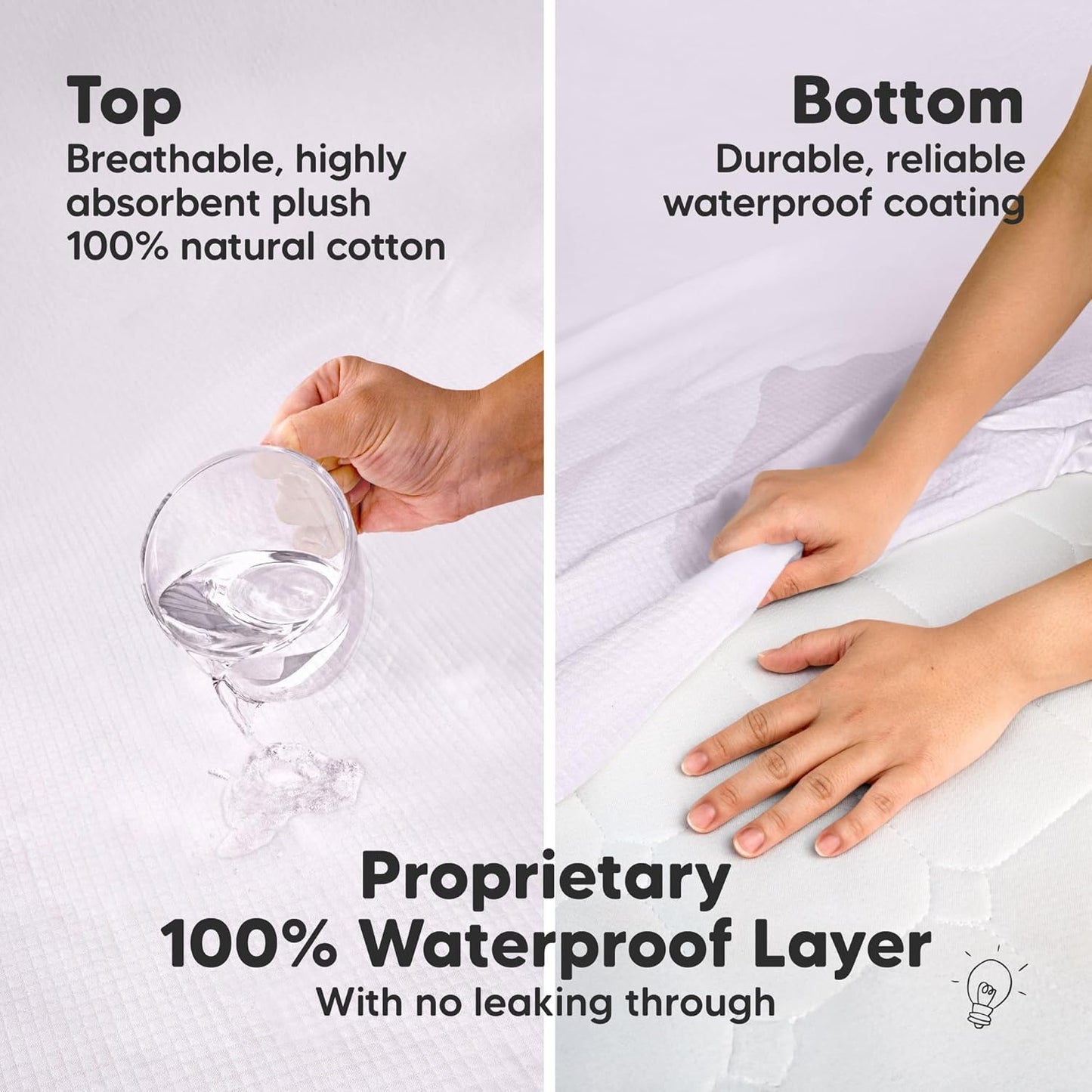 Waterproof Crib Mattress Protector Cover Fitted - 2-Pack Quiet Baby Crib Mattress Pad Sheets, 52" x 28" Soft Quilted Cotton Baby Sheet, Machine Washable, Easy Fit, Durable (Thistle/Quin)