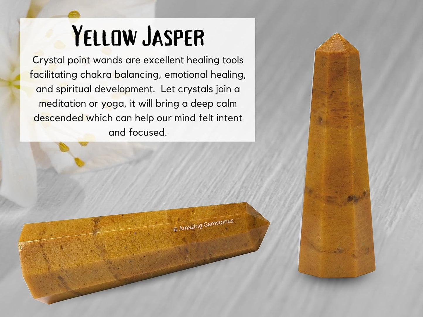 Amazing Gemstone Yellow Jasper Crystal Towers - Natural Healing Crystal Point Obelisk for Reiki Healing and Crystal Grid (2 to 3 Inch)