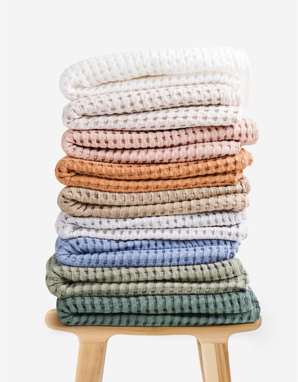 Konssy Waffle Baby Blanket - Soft & Cozy Nursery Swaddle Blanket, Lightweight Toddler Throw for Boys & Girls, Ideal for Wrapping(Amy Green)