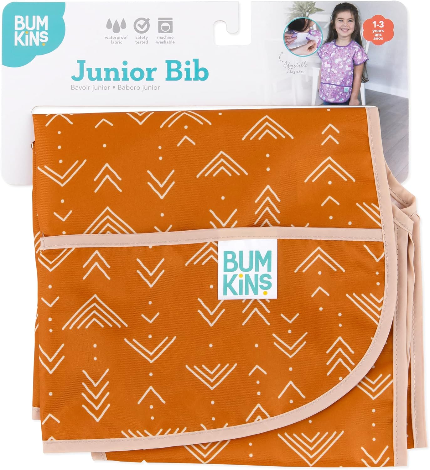 Bumkins Bibs - Toddler Bibs, Waterproof, Large for 1-3 Years, Short Sleeve