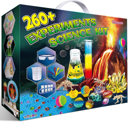 260 Experiments Science Kits for Kids, S.T.E.M Kit Magic Chemistry Physics Set, Boys Girls Toys Gifts Ideas Birthday Christmas, Volcano, Gemstone, Earth, Science Projects