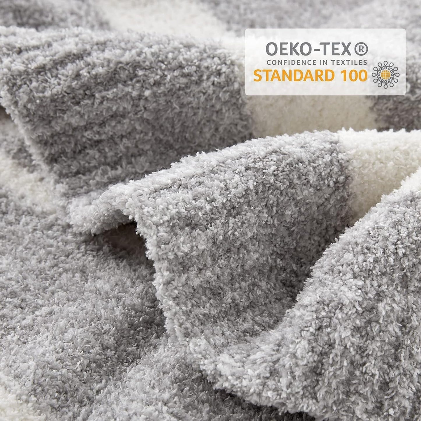 Snuggle Sac Twin Size Bedding Blankets Luxurious Microfiber, Reversible Super Soft Warm Cozy Blankets Fuzzy Plush Blanket for Bed,Couch,Sofa,Living Room, Grey Stripe,60x80 inches