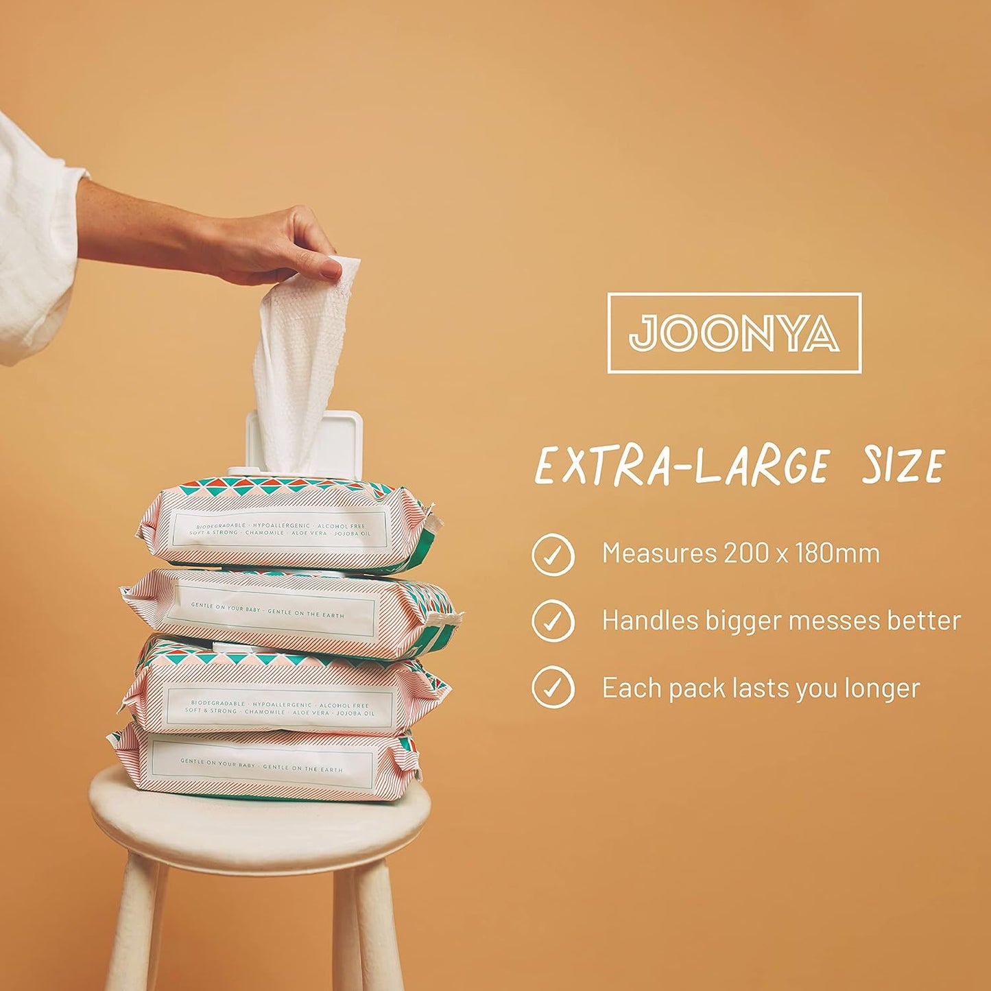 JOONYA Unscented Baby Wipes — Plant-Based, Fragrance-Free Bulk Diaper Wipes | Hypoallergenic, Non-Toxic & Biodegradable Wet Wipes for Sensitive Newborn Skin | 24 Packs of 80 Wipes (1,920 Total)