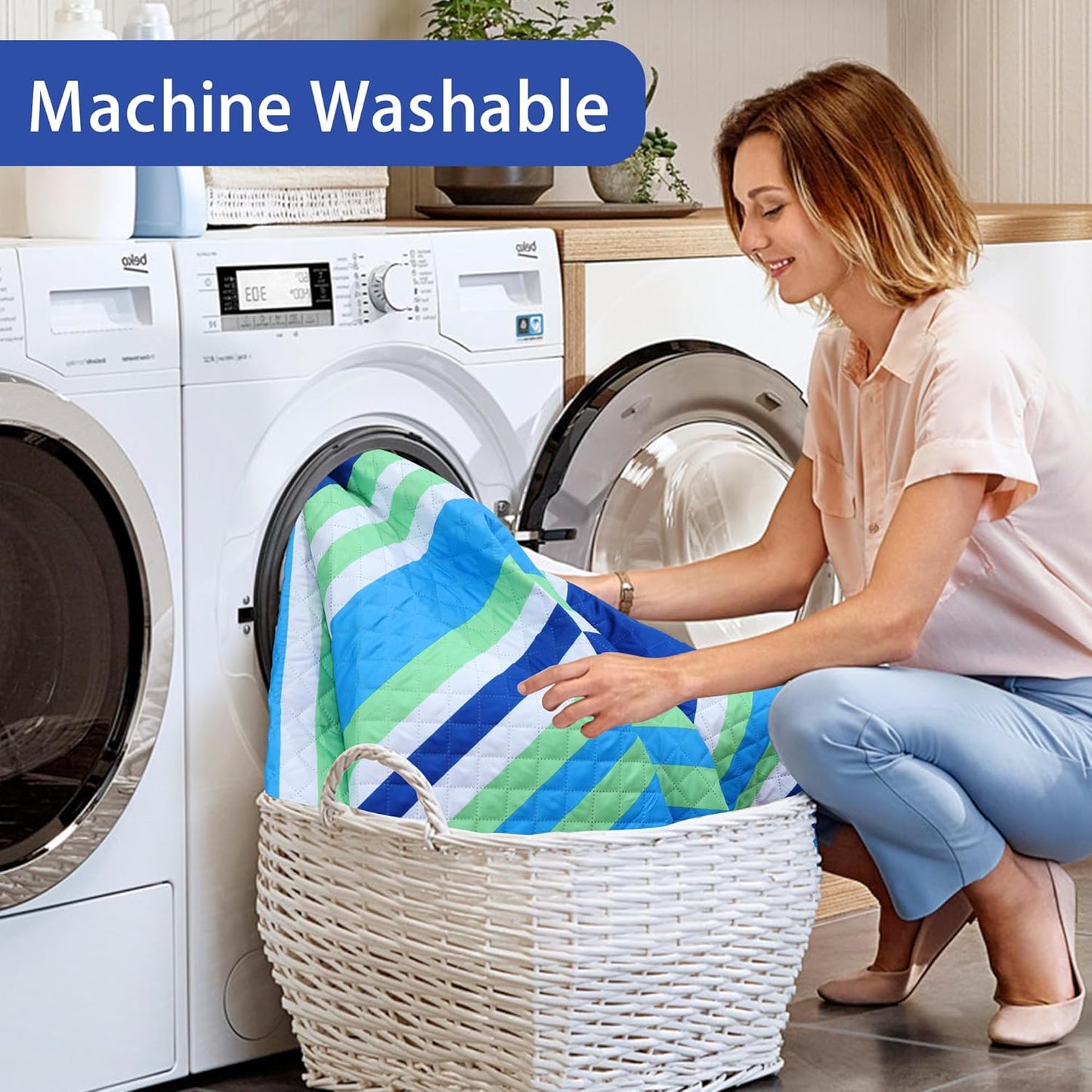 HX&OD Extra Large Picnic Blanket Outdoor 80”x80” Waterproof Picnic Mat Foldable 3-Layer Camping Blanket Portable with Carry Strap Park Blanket for Grass(Blue)