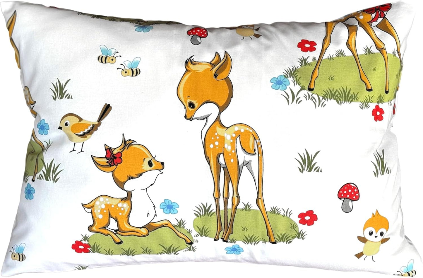 13 x 18 Inch Toddler Pillowcase Cotton, Cartoon Character Pillow for Kids, Travel Pillow Case Cover for Kids - Bambi Pillow Cases