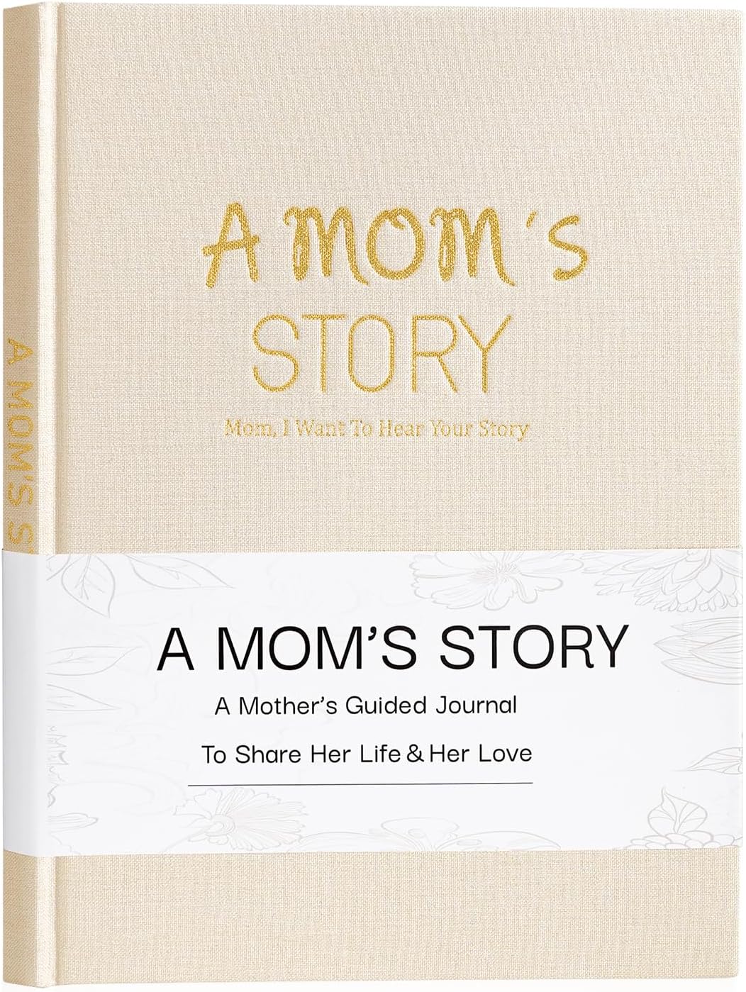 Artmag Mom's Life Story Journal Family Keepsake Book Linen Hardcover for Mom to Share Her Memories, with 250+ Prompt Questions Book Gift for Birthday Mother's Day Christmas (Beige)