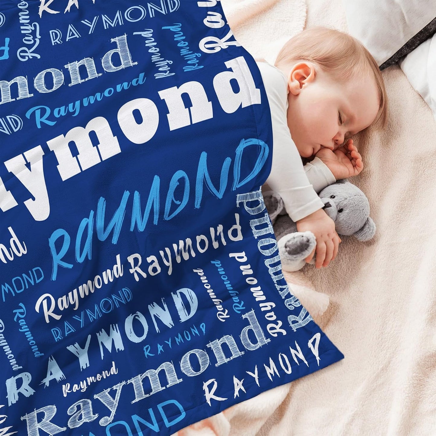 Personalized Baby Blanket with Name Customized Gift for Baby Shower Christmas Birthday New Mom Custom Name Blanket for Boy Girl Newborn