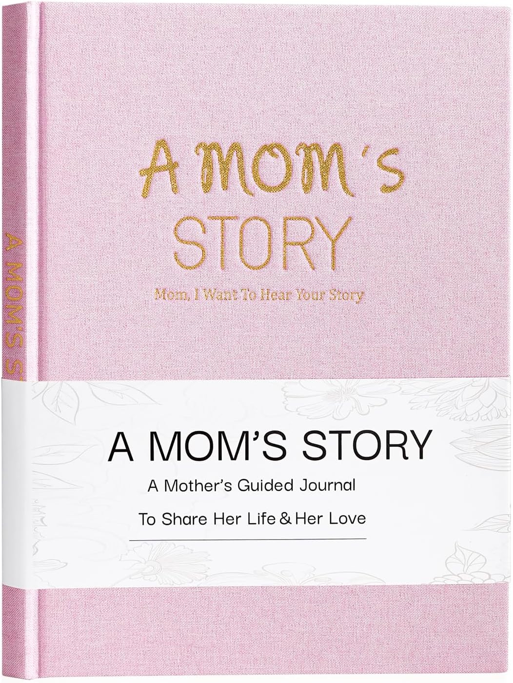 Artmag Mom's Life Story Journal Family Keepsake Book Linen Hardcover for Mom to Share Her Memories, with 250+ Prompt Questions Book Gift for Birthday Mother's Day Christmas (Pink)