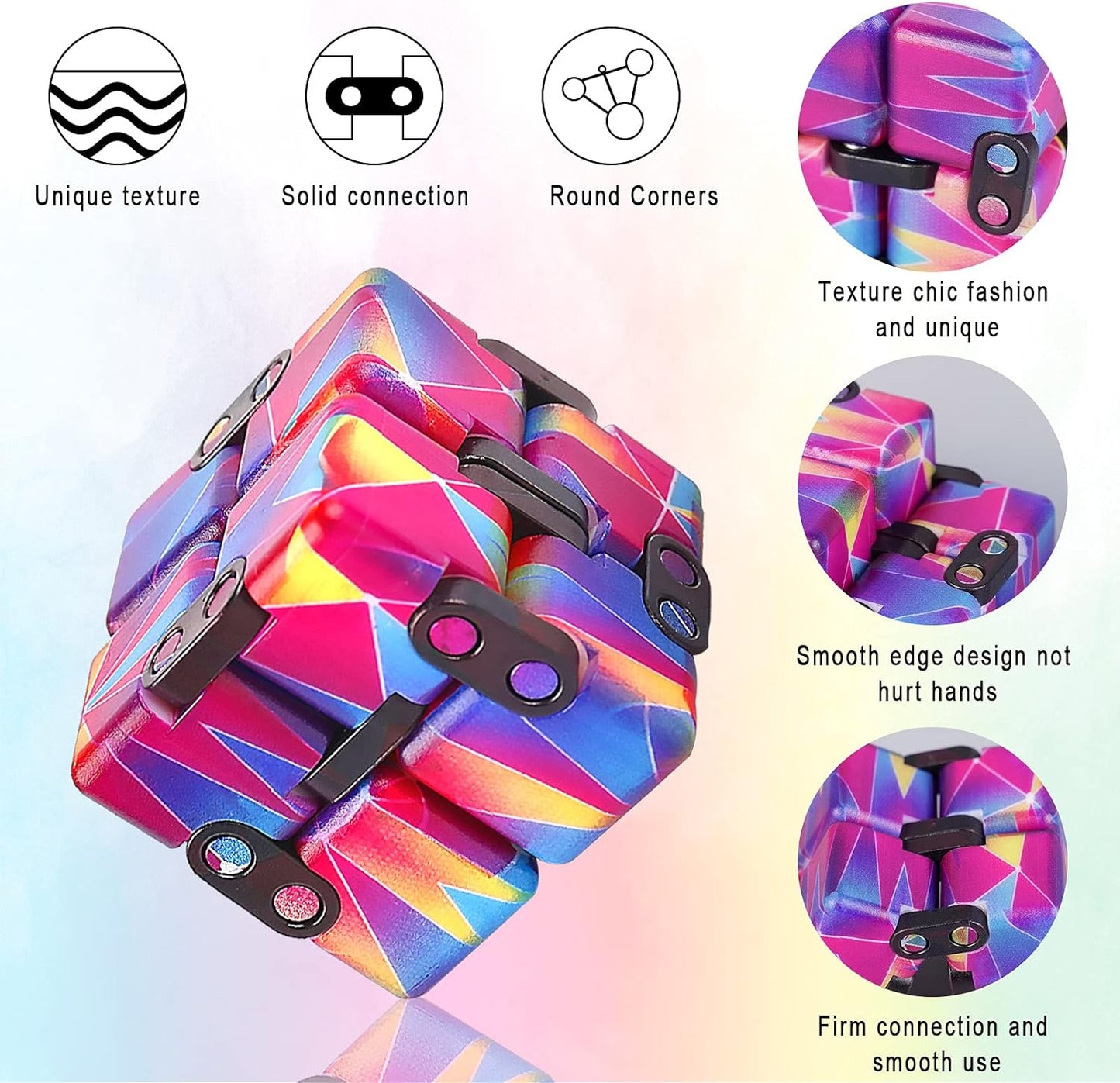 1 Packs Infinity Cube Toy Stress Relieving Fidgeting Game for Kids and Adults,Cute Mini Unique Gadget Anxiety Relief Kill Time Magic Puzzle Flip ADD, ADHD, Killing